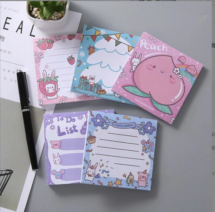 Custom Cheap Price Kawaii Sticky Notes Memo Pad Notebook Promotional Memo Pads