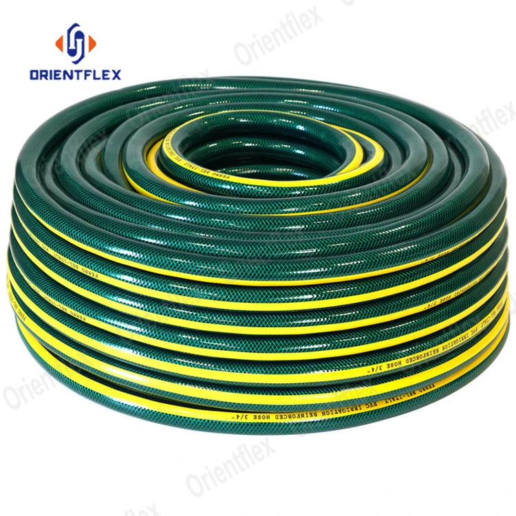 Reinforced Food Grade Green Yellow Durable Outdoor Soft Drinking Flexible Lightweight 50 FT 75 FT No Kink Plastic PVC Garden Water Pipe Hose