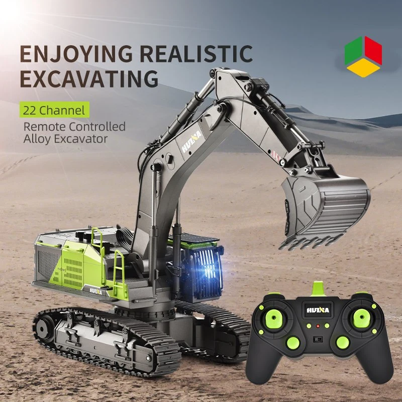 QS Toys Wholesale 1: 14 Scale RC Excavator Remote Control 2.4GHz 22 Channel Toys for Man Gifts Collect Luxury Half Diecast Alloy Metal Simulation Model