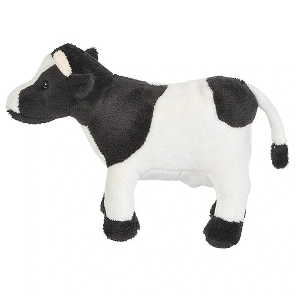 Black Cow Standing Plush Stuffed White & Black