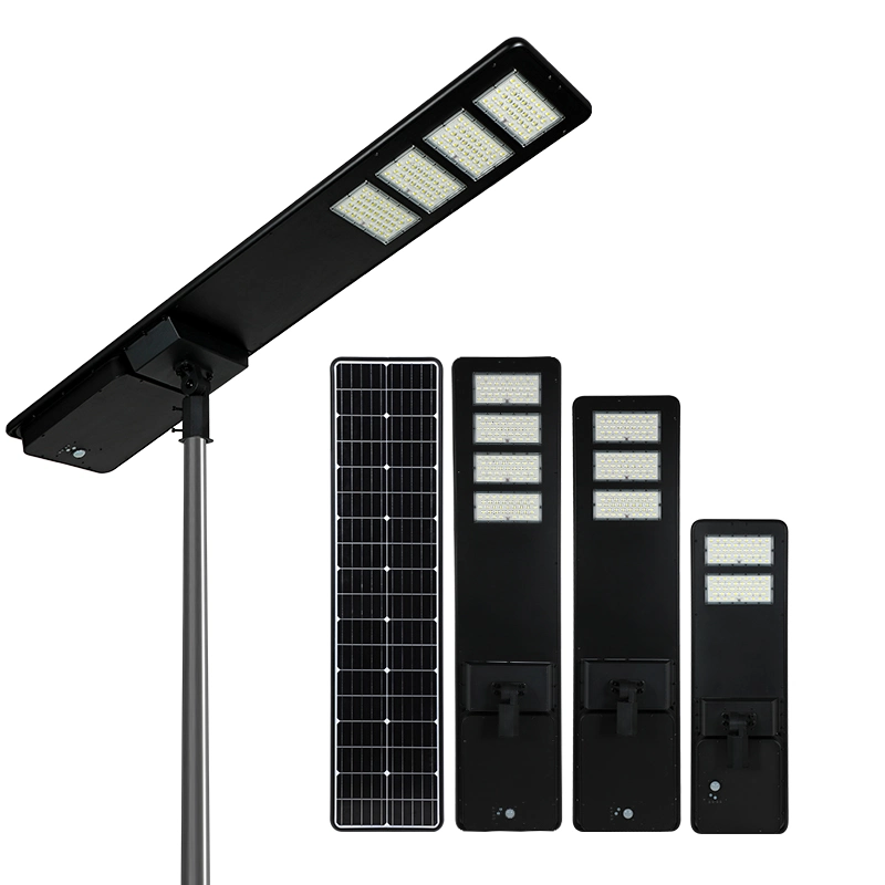 Precio al por mayor 200W 300W 400W lámparas solares LED de exterior de la carretera del sensor de movimiento en una sola calle la luz solar