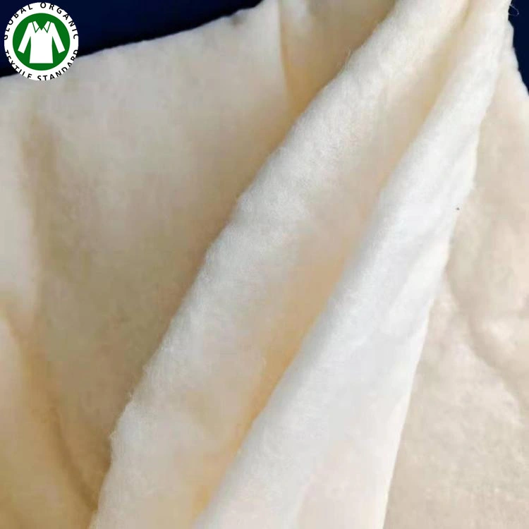 Gots Certification Pure Organic Cotton Wadding for Garment and Bedding