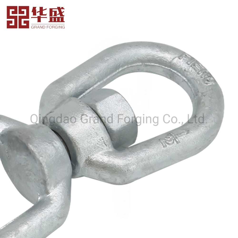 Qingdao Forging Factory High quality/High cost performance  Hot Galvanized G402 Us Type Carbon/Alloy Steel Connecting Rigging Swivel Ring Drop Hot Forging Swivel Ring Sling Ring