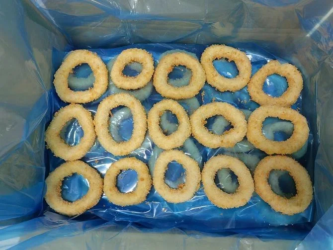 Delicioso marisco congelado Venta caliente de suministro de fábrica de empanadas fritas/squid/anillo de calamares