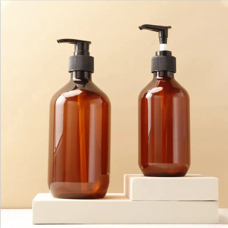 Nouvelle bouteille de shampoing en plastique PET ronde de 250 ml, 350 ml et 550 ml.