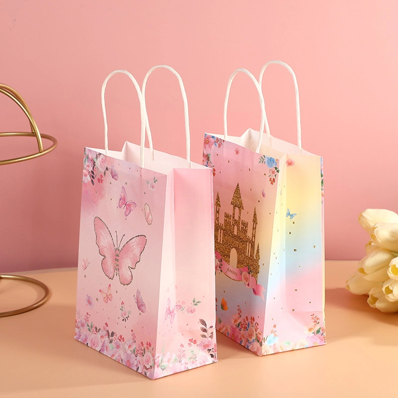 Customized Promotion Transport Paper Bags Wedding Birthday Gifts Kraft Paper Packaging Bags