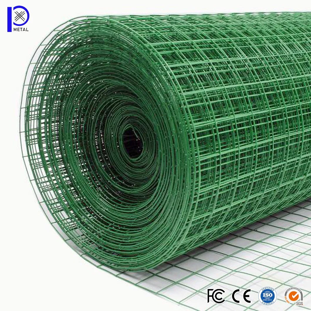 البطاريق 12.7 × 12.7 مم 1 بوصتان مطلية PVC شبكة الأسلاك شبكة التصنيع الصينية 10 مقياس السلك الملحوم شبكة تستخدم بالنسبة إلى المبارزة البلاستيكية بزين