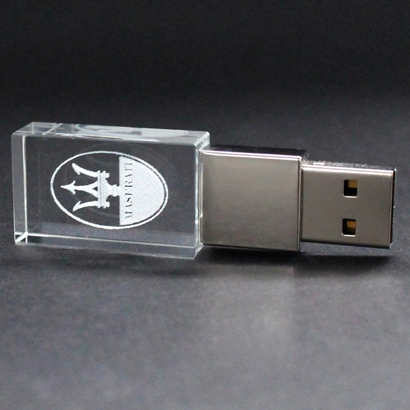 High quality/High cost performance Custom 3D Logo Crystal USB with LED Light Flash Memory USB Stick