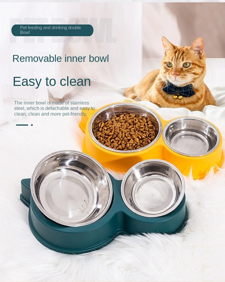 Cww-018 Anti Overturning Double Bowl Cat and Small Dog Pet Supplies