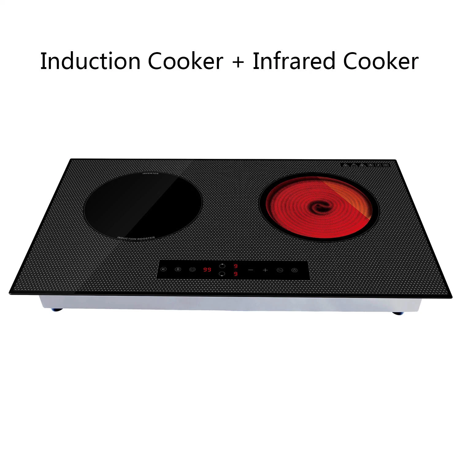 Double zones induction and infrared stove cooker kitchen appliance