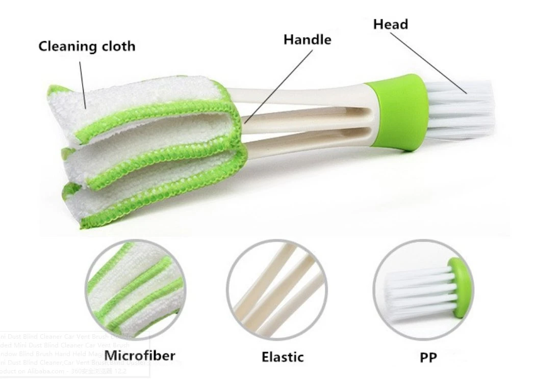 Mini Duster Double Ended Vent Duster Brush Conditions Car Air Outlets Quick Clean Removable