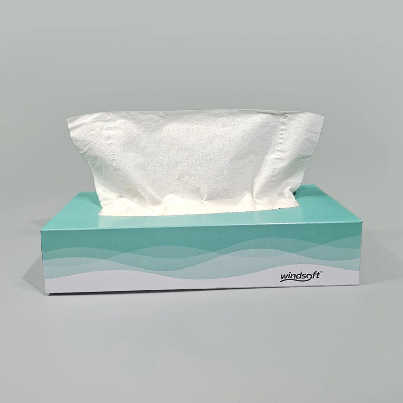 Ultra Soft 6 Boxes Shrink Wrap with Handle 2 Ply 13.5GSM 130sheets Virgin Wood Pulp White Flat Box Facial Tissue for Supermarket or Retail Stores