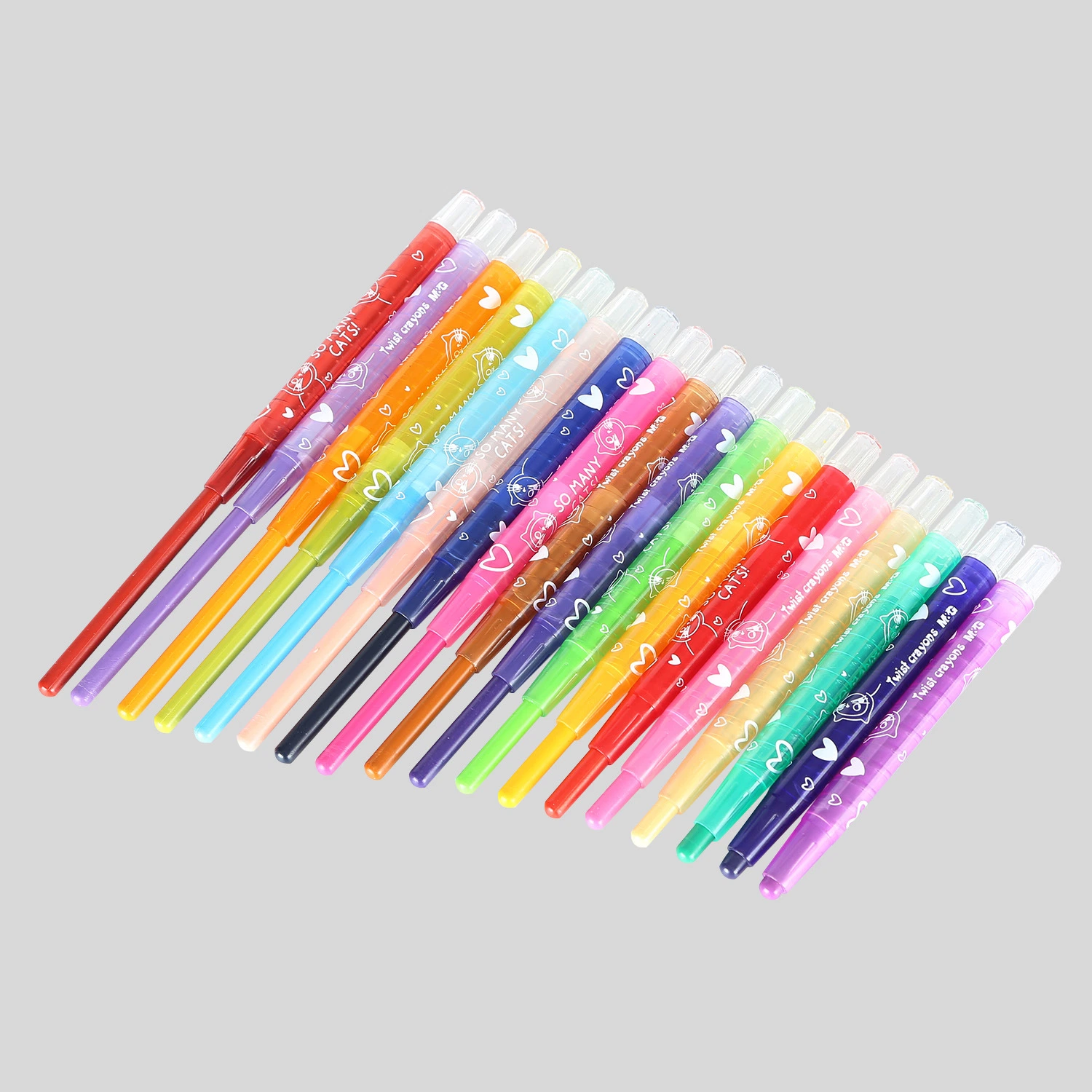 12 ou 24 couleurs Crayon de cire flexible pour le Bureau et fournitures scolaires