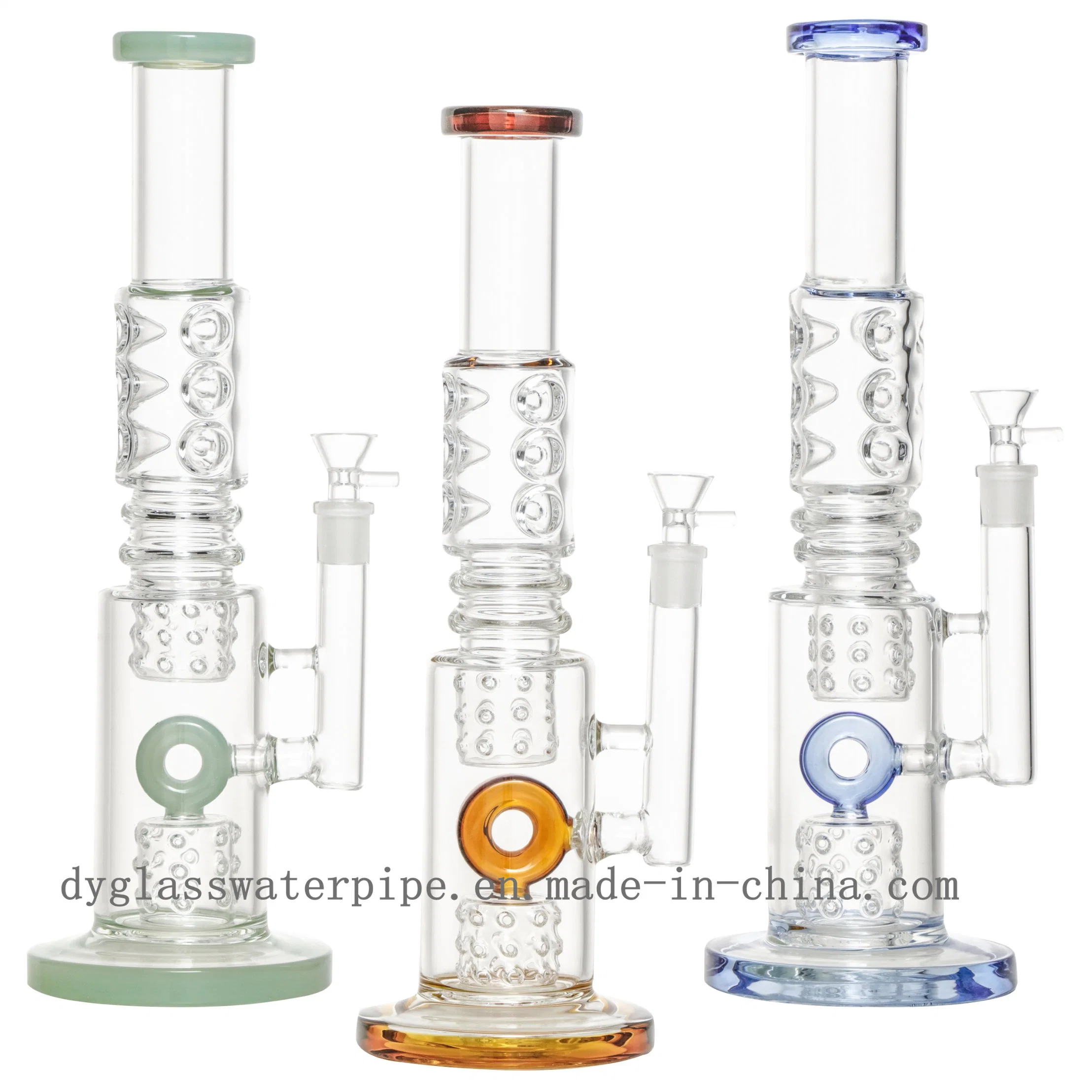 Large Three Vortex Two Nest Perc Glass Smoking Water Pipes