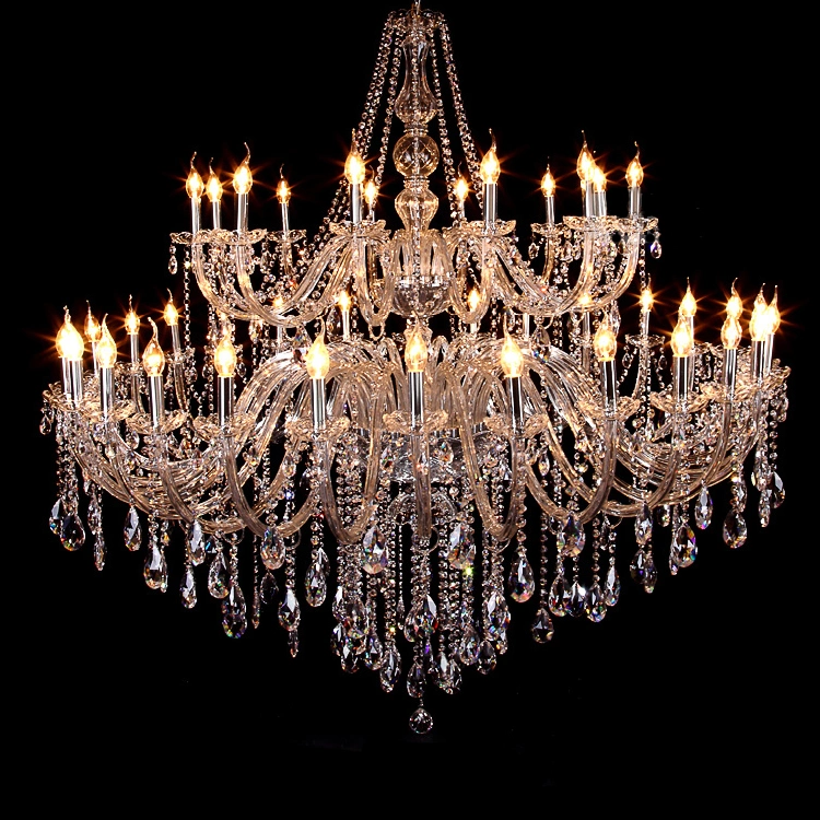 Gold Color Luxurious Candle Crystal Chandelier Glass Ceiling Pendant Lamp for Living Bedroom Hall Balcony