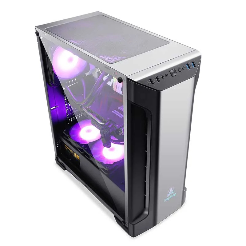 Seegotep Zack Tempered Glass Side Panel ATX RGB Strip PC Computer Gaming Case