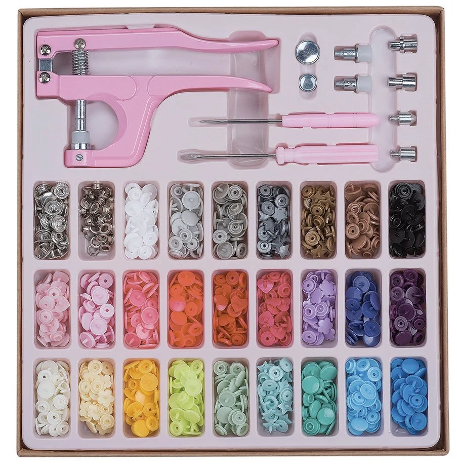 Shirt Resin Snap Fastener Set Colorful Metal Plastic Snap Buttons with Tools