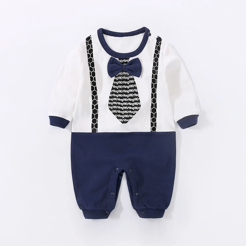 Baby Strampler Baumwolle Herbst/Sommer Kleidung für Baby Gentleman mit Englisch Krawatte