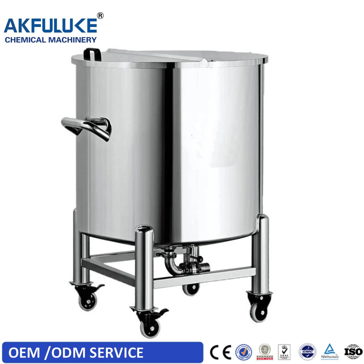 Customized 500L 1000L Stainless Steel SS304 316lmixing Storage Tank for Perfume or Alcohol Cosmetic Movable Tank