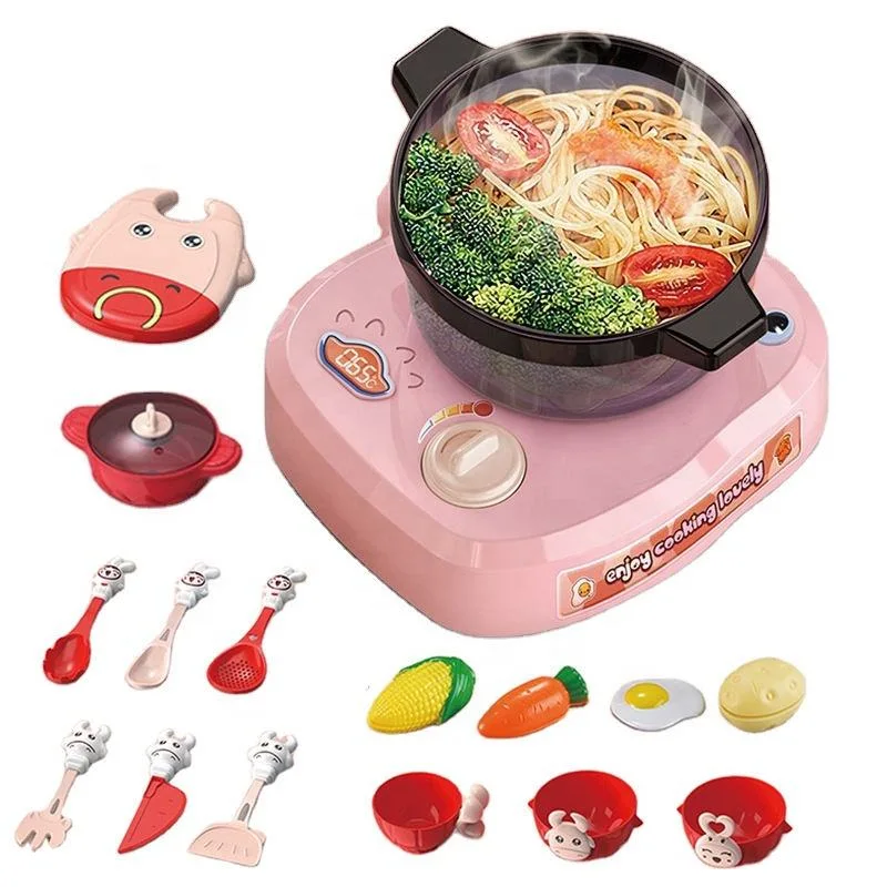 Nuevo juego de rol de agua de niebla de spray real eléctrico 16pcs Cocina Toy Kids Cooking Toy con Música y Luz para Juego de regalo para niños