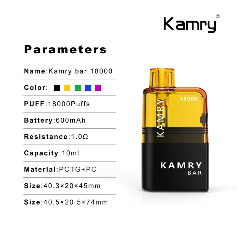 Kamry Bar 18000puff Wholesale/Supplier Big Puff Electric Cigarette Rechargeable Cheap Wape