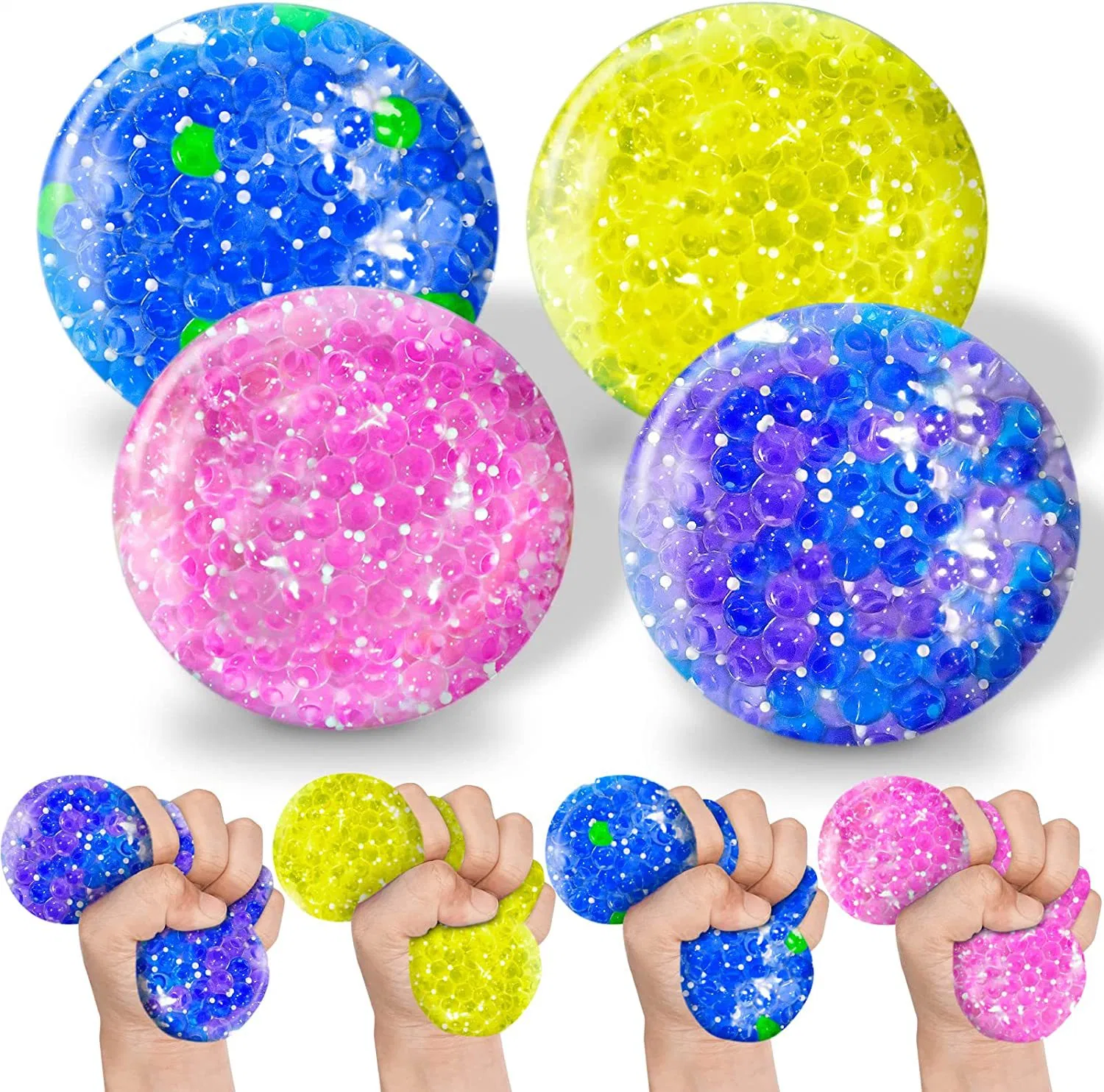 Comercio al por mayor de los dedos de promoción de la mano Squeeze Plaf Fidget Bola Bola Bola de compresión de malla de juguete para niños regalos