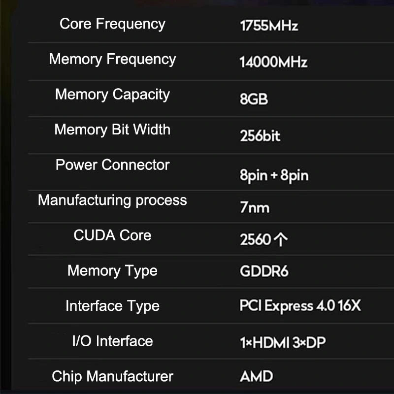 China Manufacturer OEM Graphic Card AMD Rx 5700 Xt 8GB