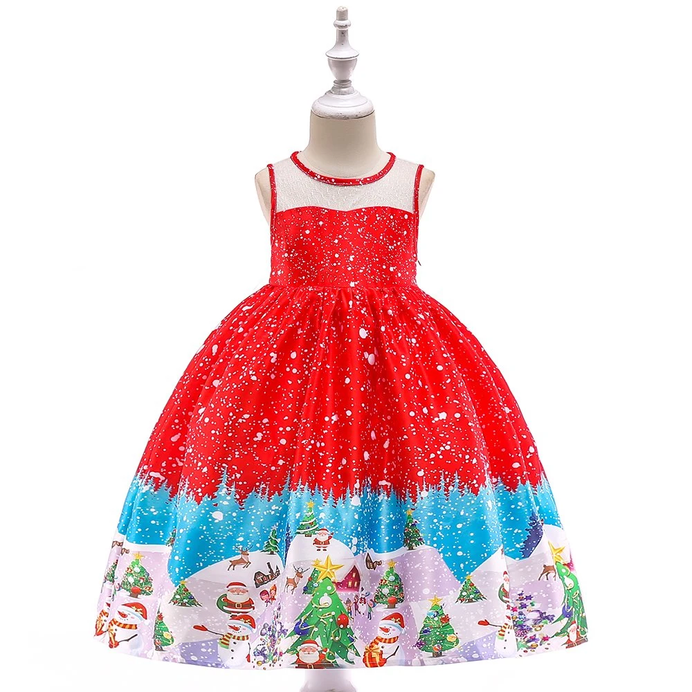 2021 Christmas Dress Baby Wear Puffy Girls Party Garment