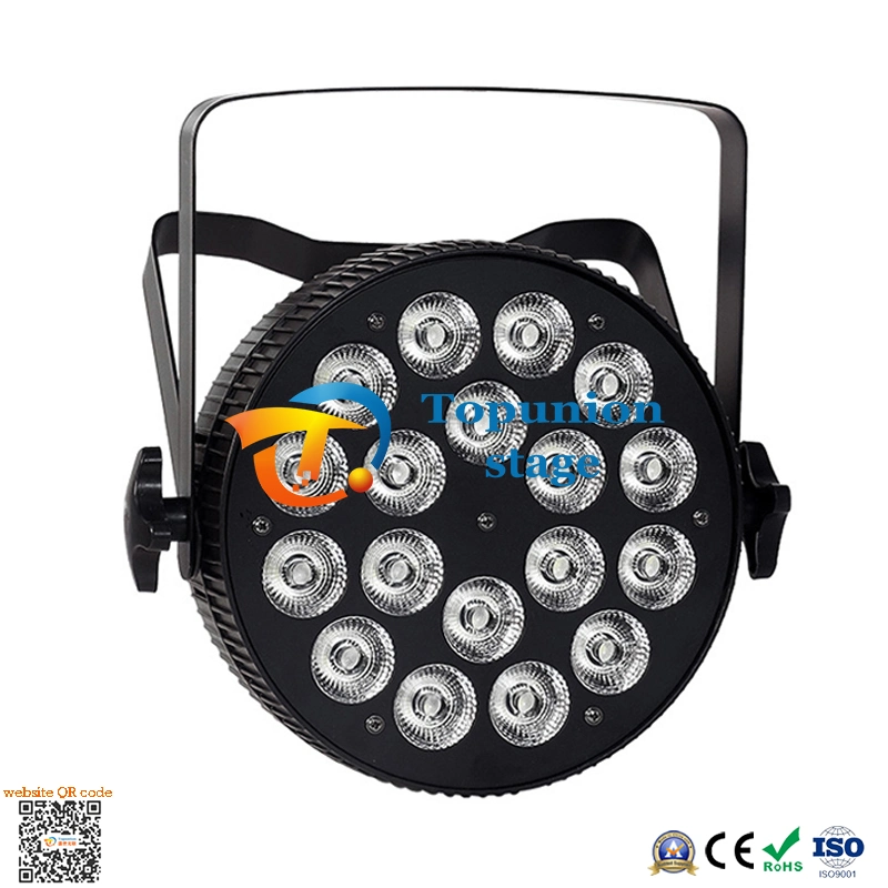 18pcs DMX controlable Multi LED Flat PAR CAN Stage Disco Luz