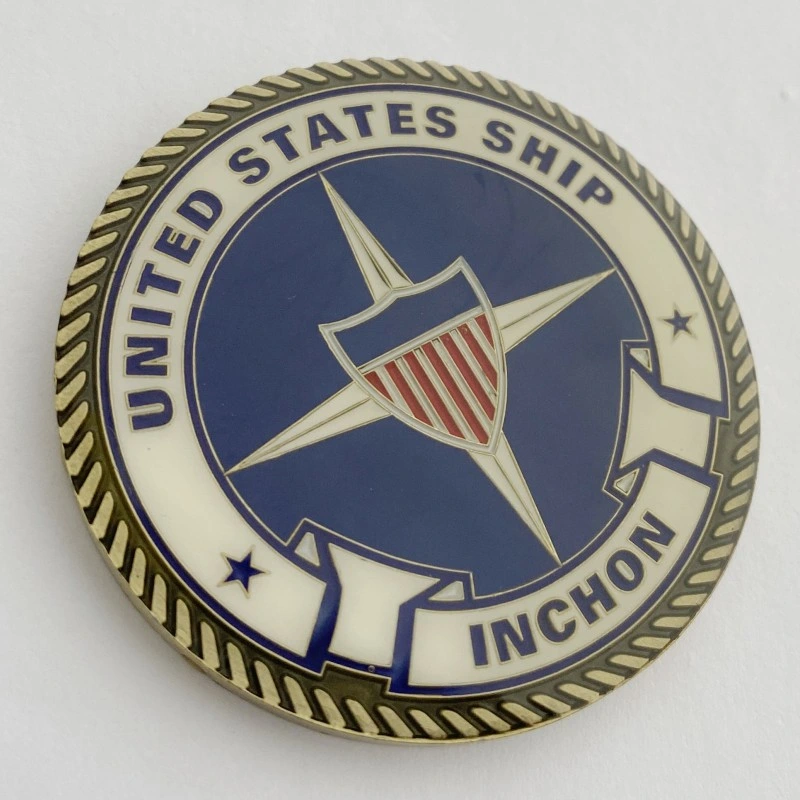 Завод изготовлено по заказу USS Inchon Dual Plated Soft Enamel с. Coin