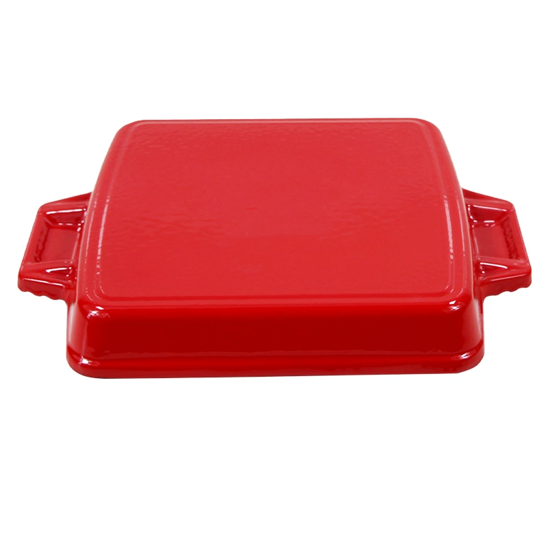 L'ÉMAIL OEM personnalisés Fonte Baker miche de pain en fonte Pan La plaque de cuisson de la lasagne casseroles 23x23cm