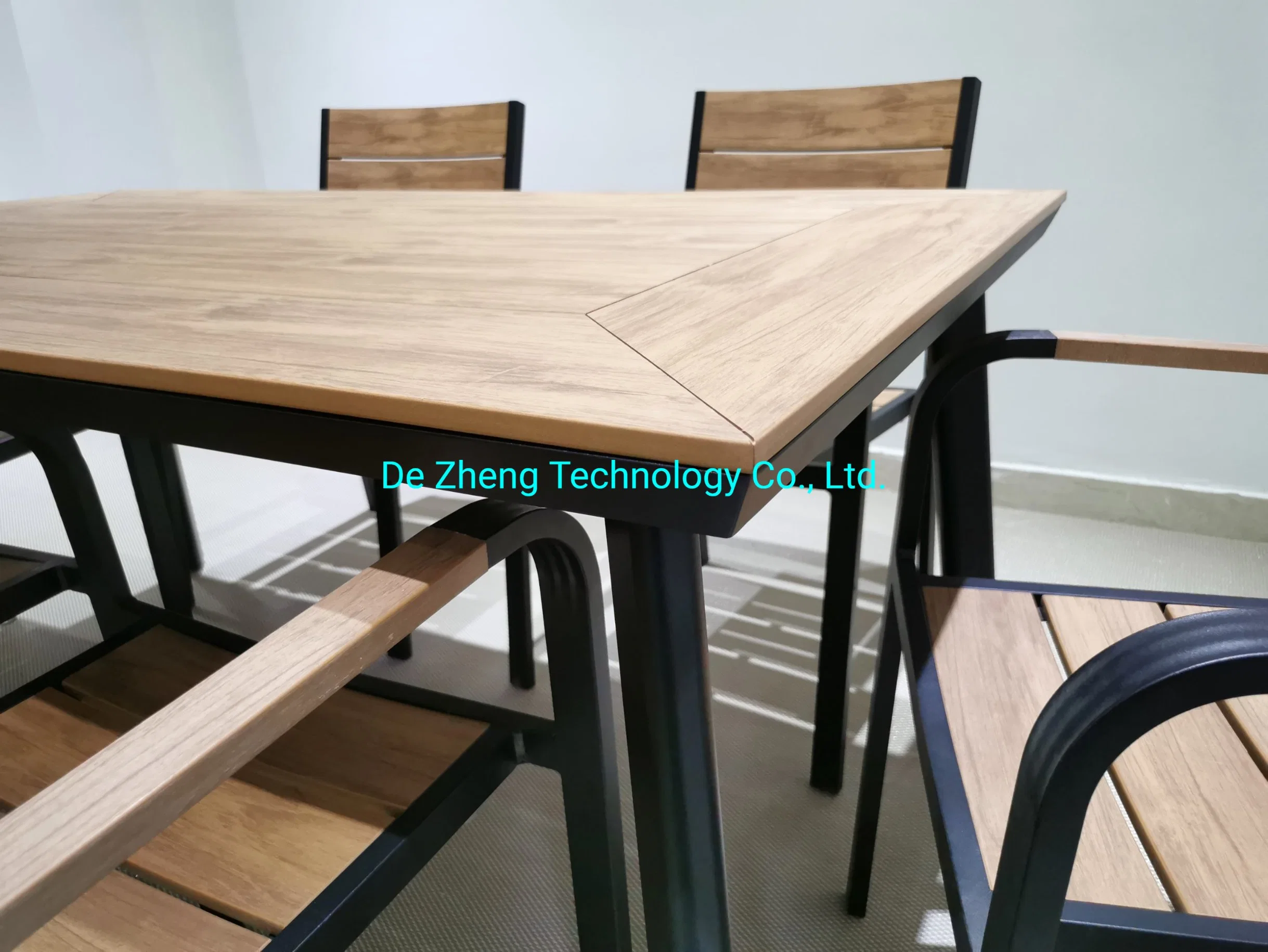 High quality/High cost performance  Outdoor Aluminum Plastic Wood Patio Wood Dining Furniture Set