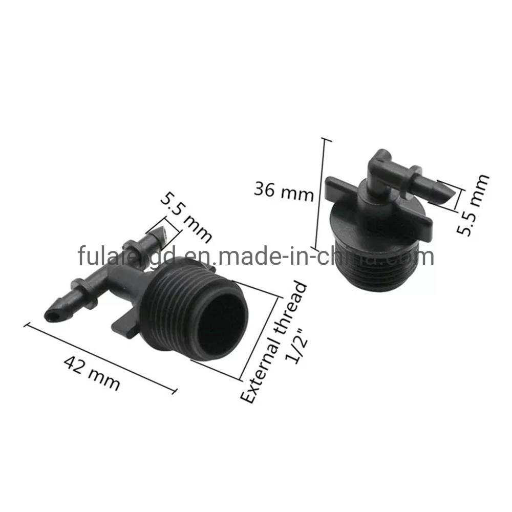 Garden Irrigation 1/2 Inch Male Thread to 4/7mm Hose Barbed Elbow Tee Adapters