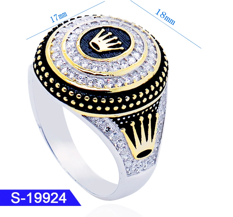 Sterling Silber Schmuck Islamische Micro Pave Cubic Zirkonia Finger Ring Für Männer