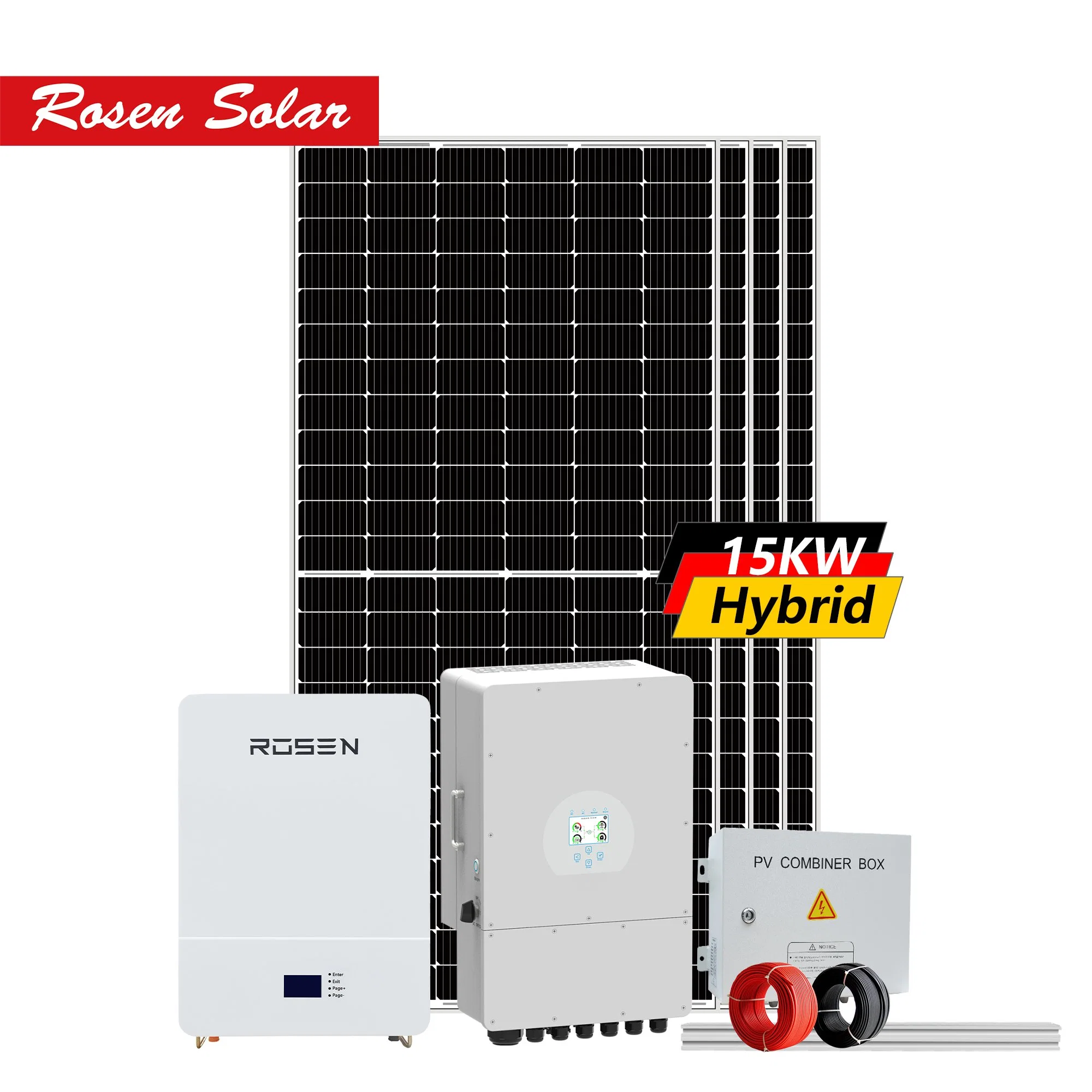 Hybrid System Solar Kit 15kw 20kw 25kw 30kw off on Grid Solar Power Energy System Home Commercial