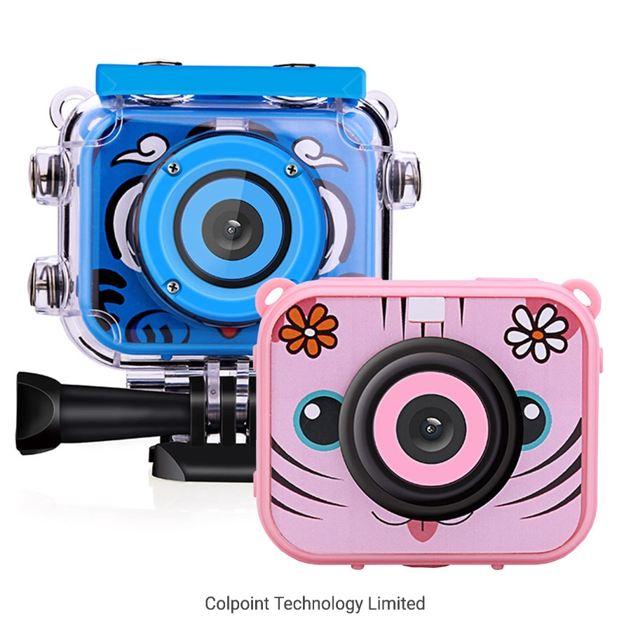 2 Inch LCD Screen Mini Kids Digital 12MP HD Portable Camcorder Camera with Built-in Games Waterproof Case (without TF Card)