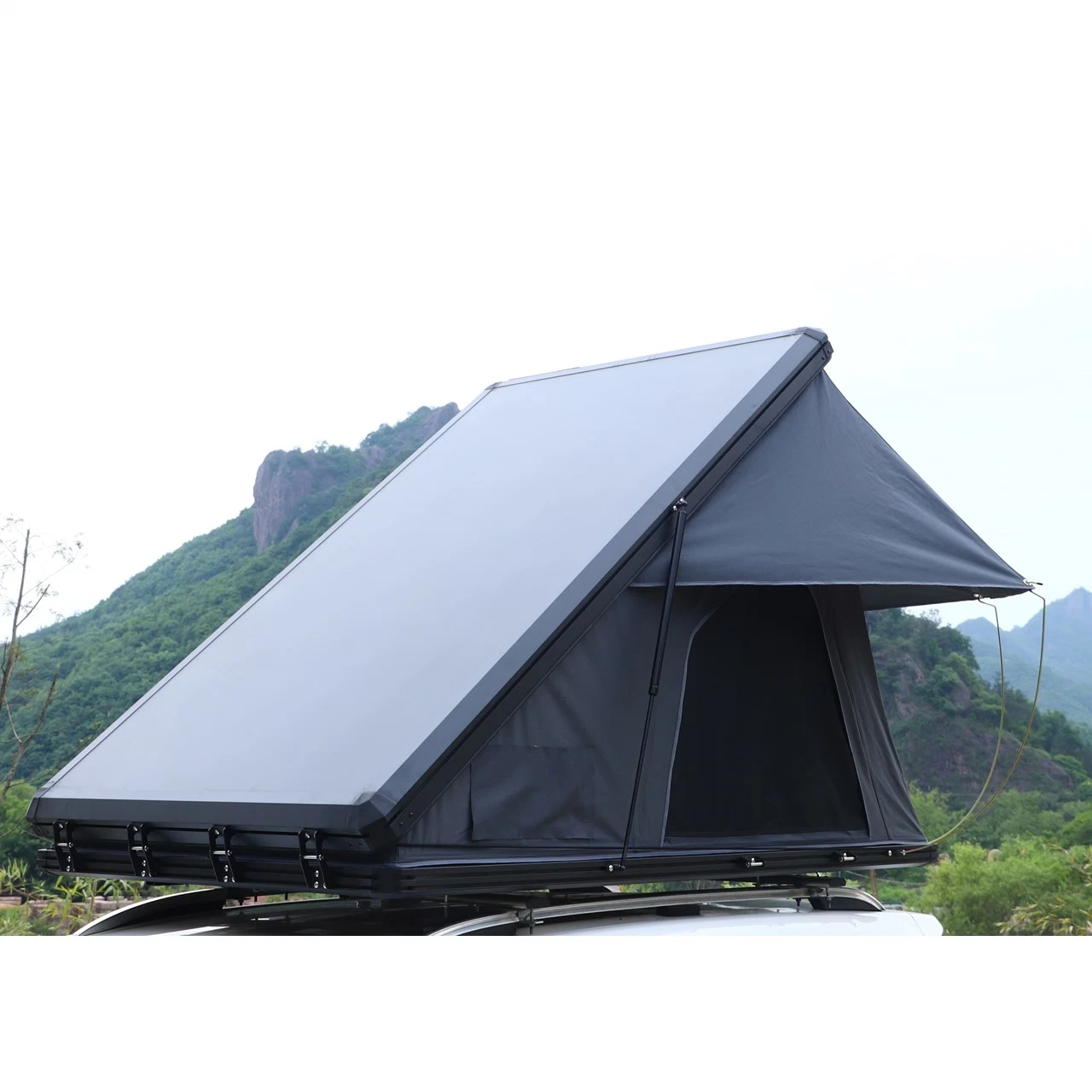 Outdoor Camping 2 Persons Aluminum Triangle Roof Top Tent with Rainfly