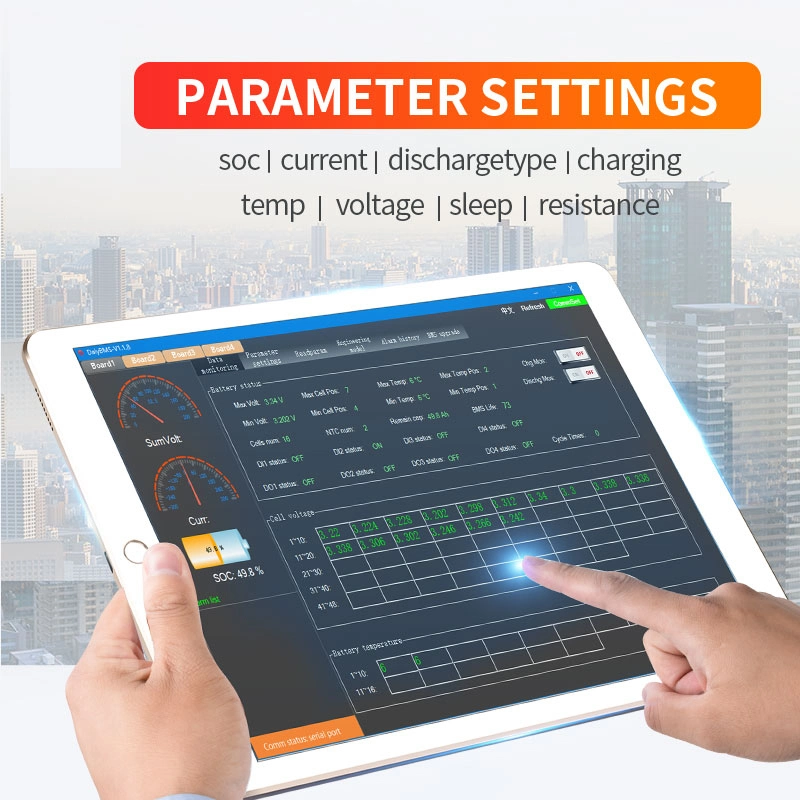 Samrt BMS con ventilador 20s 60V 300A 400A 500A Li-Fepo4 BMS 3,2V batería de la clasificación Bluetooth RS485 puede software Control Almacenamiento de energía EV