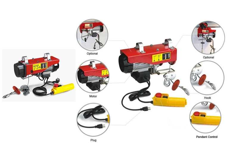 100kg Mini Electric Wire Rope Hoist for Buliding Winch