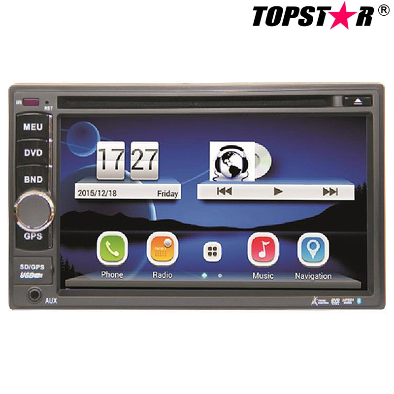 Pantalla táctil DVD Auto Audio Car Stereo 6,5inch 2 DIN Reproductor de DVD para coche con sistema wince