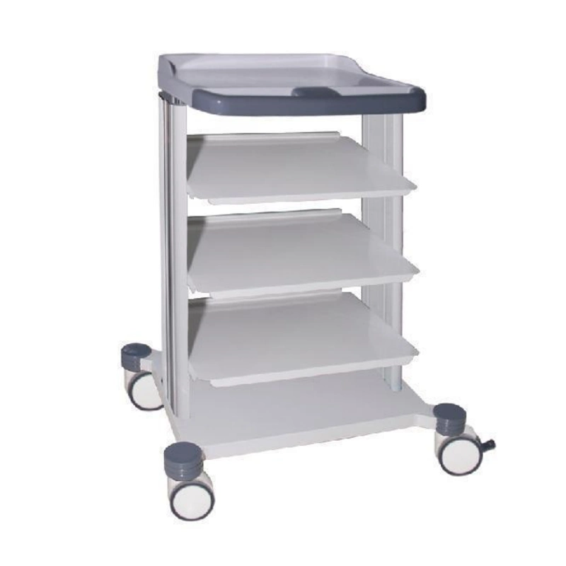 Hospital Mobile Endoscopy Cart Instrument Trolley Medical Use ABS Ultrasound Trolley