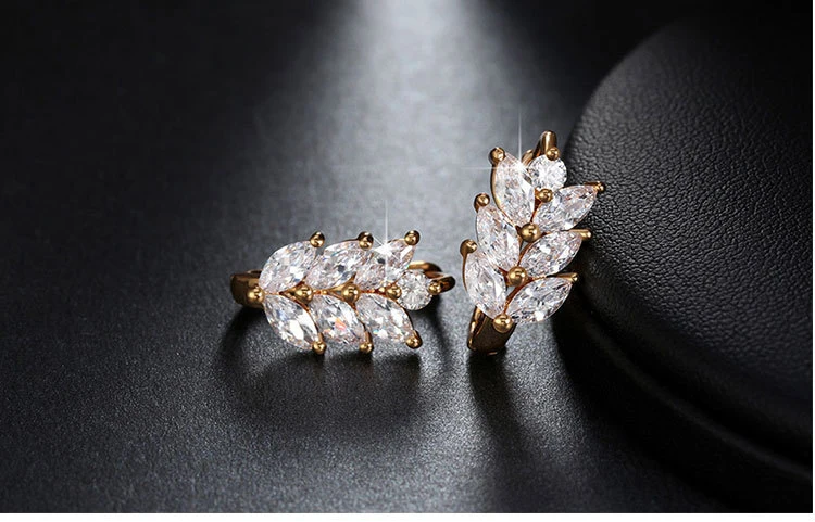 Fashion Jewelry Crystal Earring AAA Cubic Zircon Earrings Copper Gold-Plated Gift Cp1001