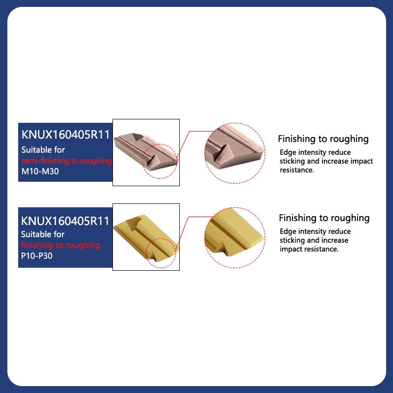 Chinese Carbide Inserts CNC Turning Cutter Plate with Changeable Insert Knux160405r11 for Steel