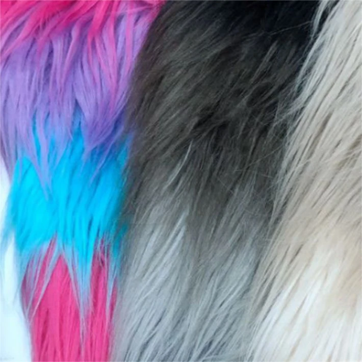 Yigao Textile Long Pile Tricolor Faux Fur Fabric for Garment/Home Textile