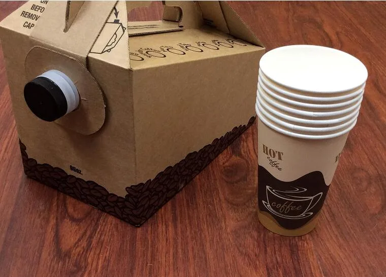 Eco Friendly Custom Restaurant 96 Oz Disposable Carton Coffee Take out Container Coffee Cup Carrier to Go Box