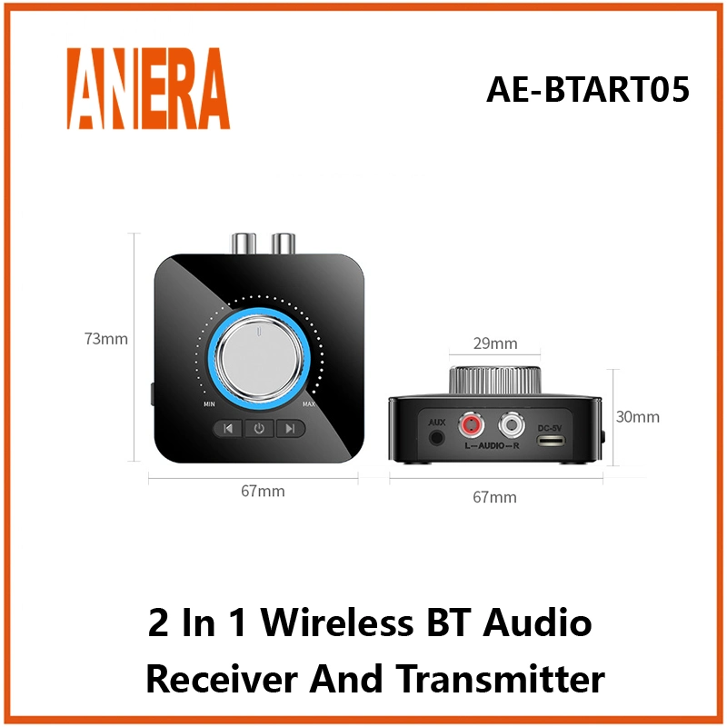 Anera V5.1 Wireless Bluetooth Audio 2 in 1 Receiver/Transmitter Car Music Audio Bt Adapter for Car TV Earphone