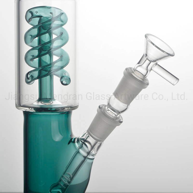 High Temperature Borosilicate Tobacco Pipe Dark Green Spring Shape Filter Glass Hookah