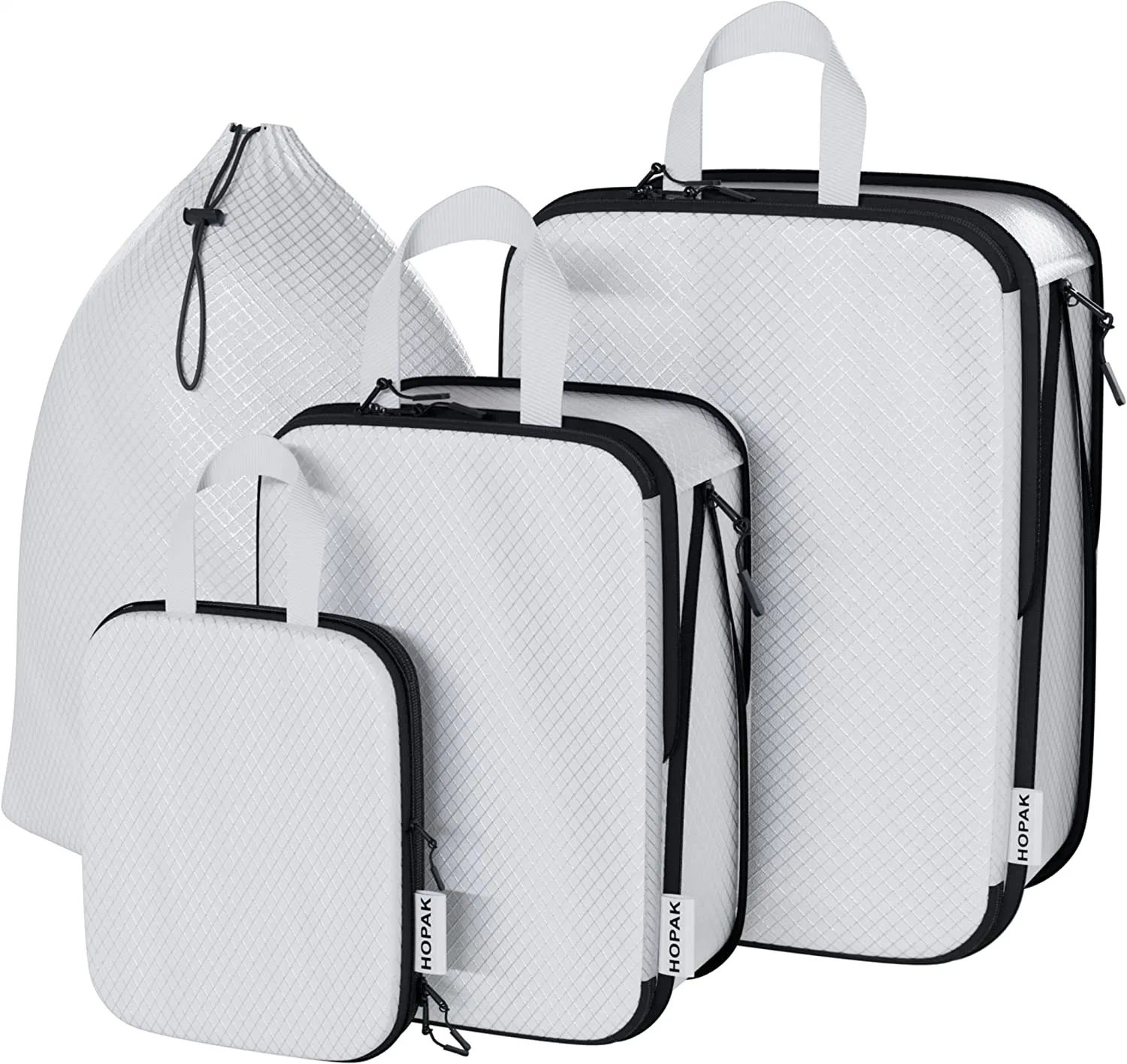 3pcs Gepäcksets mit Kordelzug Tasche - Doppel-Reißverschluss Kompression System Packing Cubes for Travel - Lagerwürfel