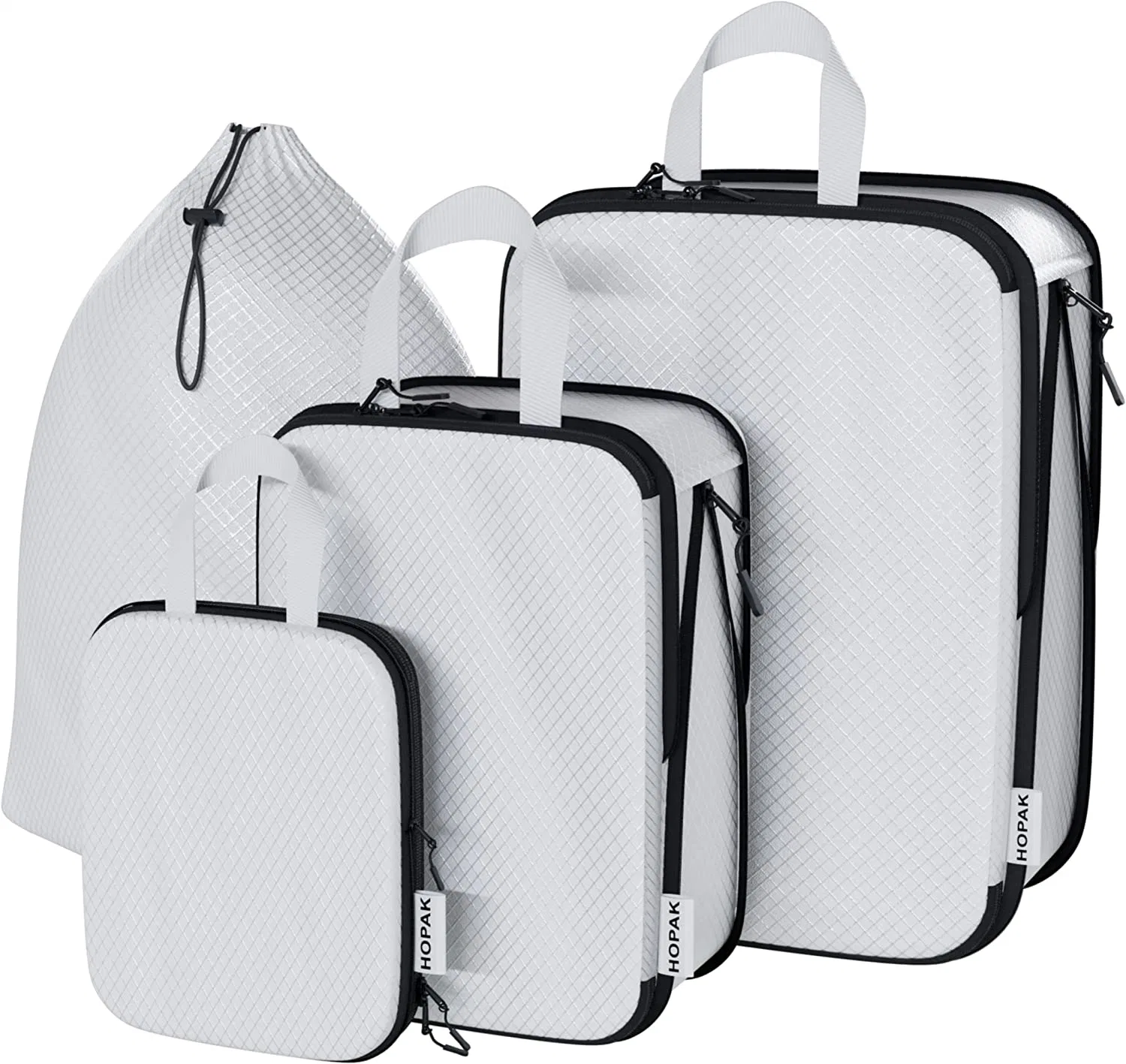 Cubes de compression pour emballage - Ensemble de 3 pièces de bagages avec sac à cordon - Cubes de rangement avec système de compression à double fermeture éclair pour voyager - Cubes de stockage