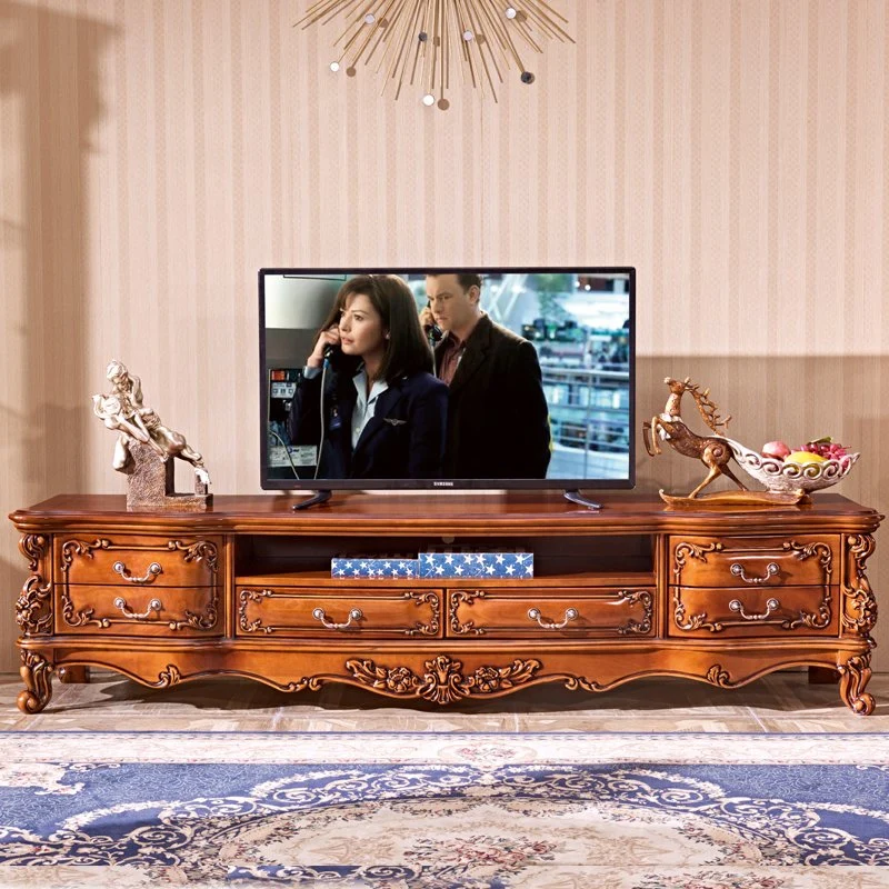 Solid Wood TV Stand with Cellaret in Optional Furniture Color